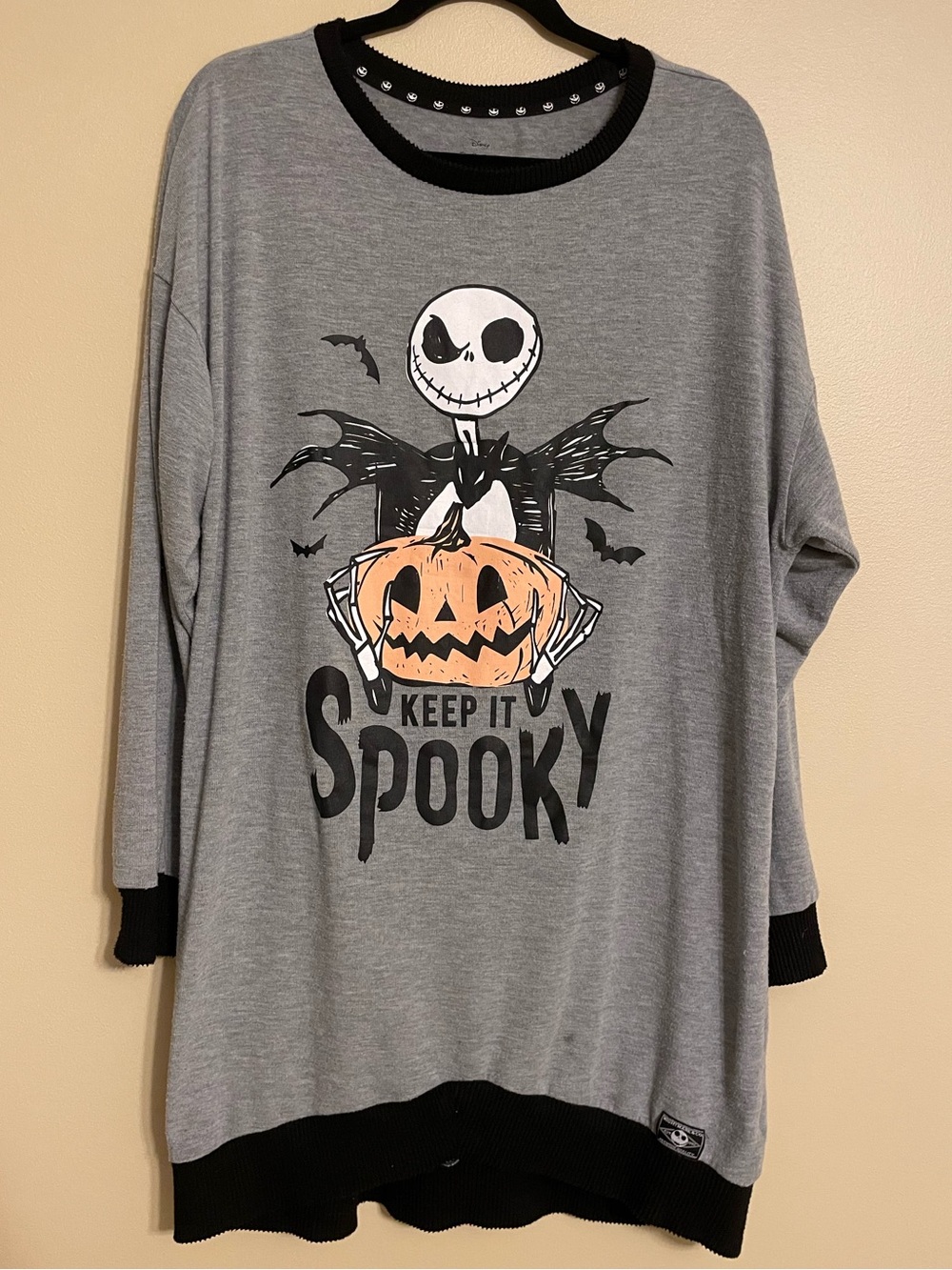 Disney Nightmare Before‎ Christmas Sleep Shirt Jack Skellington Tunic  Size XL